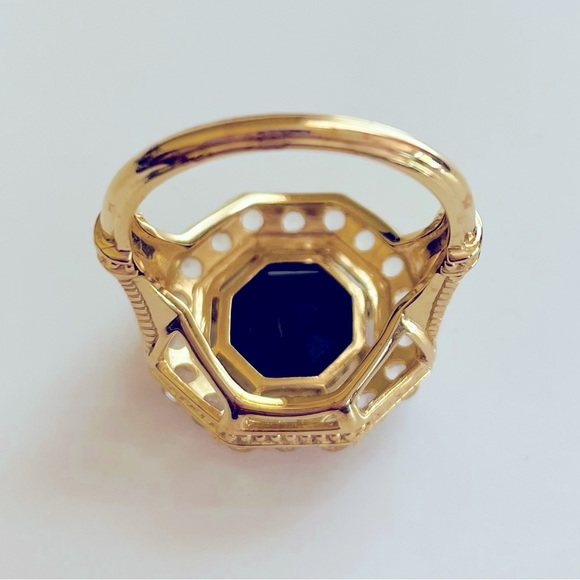 Judith Ripka Onyx 14K Gold Clad Ring - Picture 7 of 8